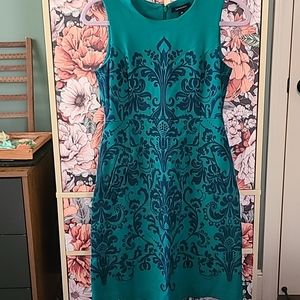 Green patterned dress
